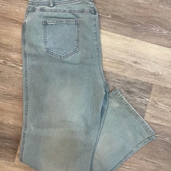 NWT Ellen Tracy Jeans Indigo Style80484203  Size 14 Wide Leg Casual Full - Picture 4 of 13